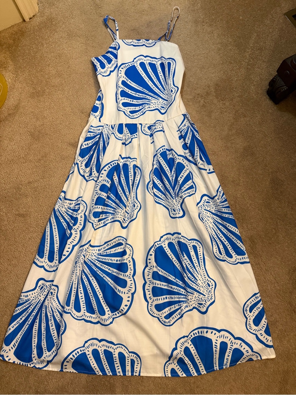 Women’s Size Small Dress with Blue Seashell Print New